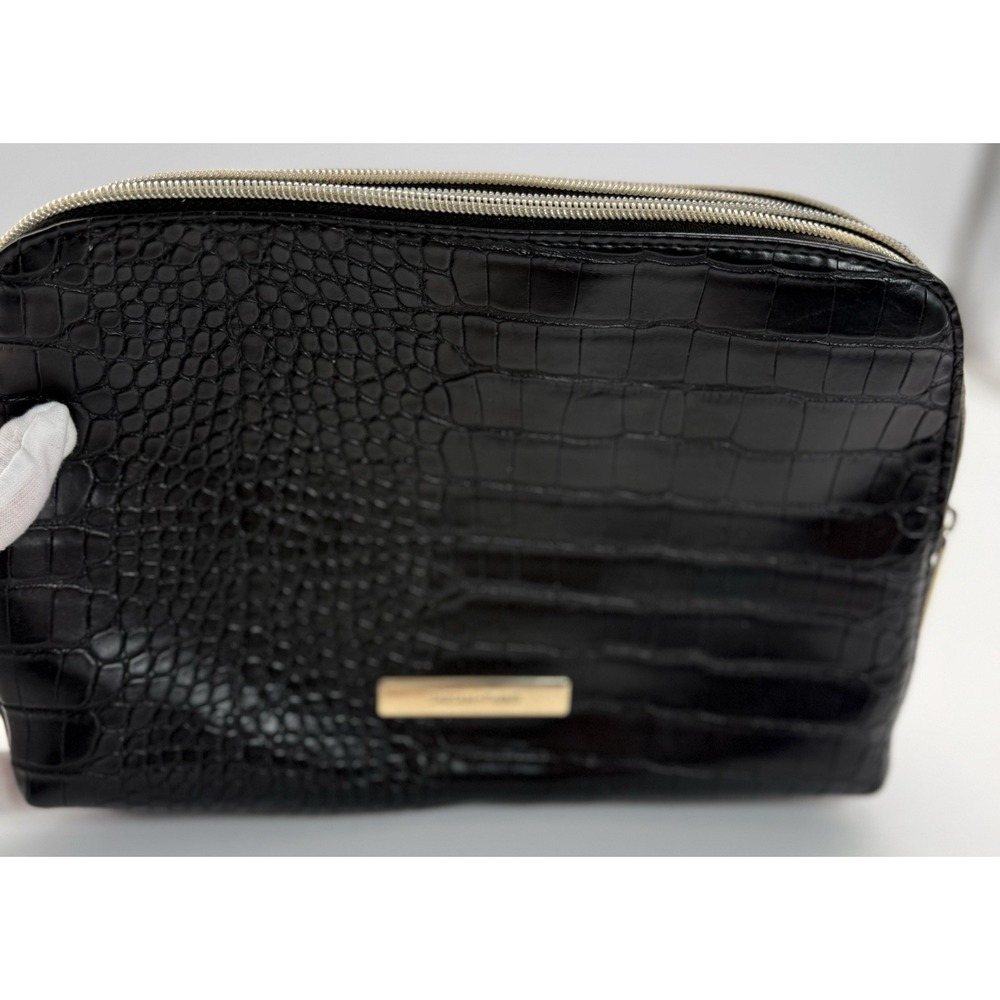 Tartan & Twine Croc Double Zip Cosmetic Bag.